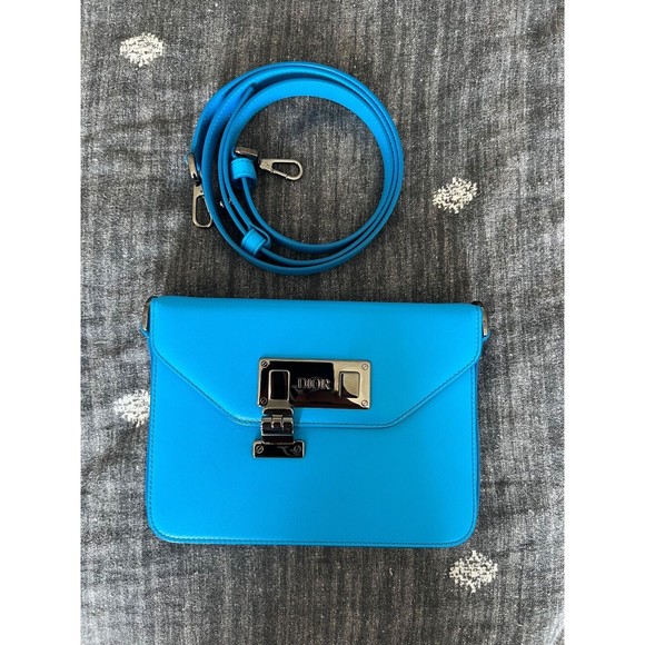 CHRISTIAN DIOR Crossbody Bag - Cobalt Blue w/ Dark Gray Hardware Messenger - Picture 1 of 13